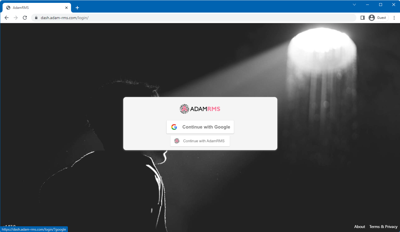 AdamRMS Login Page Login Page